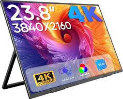 „MAGICRAVEN“ 23,8 colių 4K nešiojamasis monitorius, 3840 x 2160 UHD nešiojamasis monitorius 4K, nešiojamojo kompiuterio ekrano išplėtimas, 100 % sRGB mobilieji monitoriai, nešiojamojo kompiuterio ekrano išplėtimo įrenginys, skirtas nešiojamiesiems kompiut