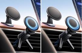„MagSafe“ automobilinis telefono laikiklis [aukštos kokybės magnetas] – universalus magnetinis automobilinis telefono laikiklis, montuojamas ant oro ventiliacijos grotelių, skirtas „iPhone 16“, „15“, „14“, „13“, „12“ ir „Pro Max“ modeliams su „MagSafe“ dė