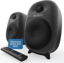 „MAJORITY D80“ aktyvus „Bluetooth“ HDMI ARC lentyninis garsiakalbis, 80 W, 5 colių garsiakalbis, šilkinio kupolo aukšto dažnio garsiakalbis, „Hi-Fi“ stereo studijinis garsiakalbis, skirtas televizoriui ir kompiuteriui, su USB, AUX, optiniu išėjimu, indivi