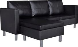 „Makastle“ kampinė sofa, 3-vietė, L formos, dirbtinės odos poilsio sofa, svetainės kampinė sofa su sėdimojo pagalvėle ir pagalvėle, fotelis, apmušta sofa, skirta virtuvei ar valgomajam, 188 x 122 x 77 cm