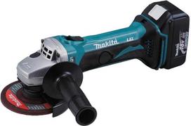 „Makita“ akumuliatorinis kampinis šlifuoklis, 18 V, ličio jonų baterija, 115 mm.