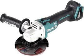 „Makita“ DGA 504 Z 18 V ličio jonų akumuliatorius, 125 mm kampinis šlifuoklis „Solo“ – tik prietaisas, be akumuliatoriaus, įkroviklio ir dėklo, mėlynos, juodos ir sidabrinės spalvos