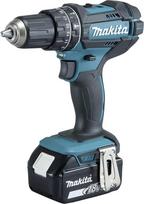 „Makita“ DHP482JX13 akumuliatorinis plaktuvinis gręžtuvas, 18 V / 3,0 Ah, 2 akumuliatoriai + įkroviklis „Makpac“ dėkle + 120 dalių priedų rinkinys „Makpac“ dėkle, benzino spalvos / juodos spalvos