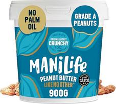 „ManiLife“ traškus žemės riešutų sviestas, 900 g, „Original Roast“ | Baltymai | Be pridėto cukraus | Be palmių aliejaus | Pagamintas iš vienos kilmės Argentinos žemės riešutų | Pakuotė gali skirtis