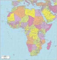 „MapSherpa“: Afrikos politinis žemėlapis – didelis – 81 x 85 cm plakatas – laminuotas iš priekio
