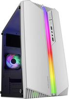 „Mars Gaming“ MC-S1 „microATX“ ultrakompaktiškas kompiuterio korpusas, 12 režimų ARGB apšvietimas priekyje, FRGB ventiliatorius, žaidimų korpusas su visiškai skaidriu šoniniu langeliu, suderinamas su skysčio aušinimo sistemomis iki 120 mm, baltas