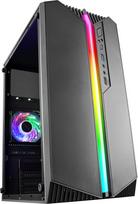 „Mars Gaming“ MC-S1 „microATX“ ultrakompaktiškas kompiuterio korpusas, 12 režimų ARGB priekinis apšvietimas, FRGB ventiliatorius, žaidimų korpusas su visiškai skaidriu šoniniu langeliu, suderinamas su skysčio aušinimo sistemomis iki 120 mm, juodos spalvos
