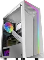 „Mars Gaming“ MC-X7 kompiuterinių žaidimų ATX korpusas, baltas, ARGB priekinė dalis, 12 cm RGB ventiliatorius, visiškai skaidrus šoninis langas