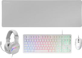 „Mars Gaming“ MCP-RGB3 rinkinys: RGB klaviatūra (fiksuota), pelė „Flow“ (3200 DPI), ausinės, XXL dydžio kilimėlis, ispanų kalba, balta