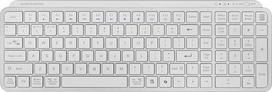„Mars Gaming“ MK-SILENKEYS ispanų kalba, belaidė, kompaktiška, pilno formato klaviatūra, žemo profilio, tylūs žirklinio tipo jungikliai, „Copilot“ AI mygtukas, „Bluetooth 5.1 Dual“ + 2,4 GPRO, 200 val., PC/Mac, balta