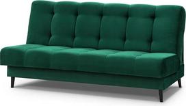 „Mars Meble“ „Nancy“ sofa-lova su miego funkcija, daiktų laikymo dėže, apmušta velūru, 195 cm, 3-vietė, su medinėmis kojomis, audinys: „Kronos 19“ – butelio žalia