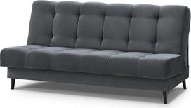 „Mars Meble“ „Nancy“ sofa-lova su miego funkcija, daiktų laikymo dėže, velūru apmušta sofa, 195 cm, trisėdė su medinėmis kojomis, audinys: „Paros 06“ – antracitas