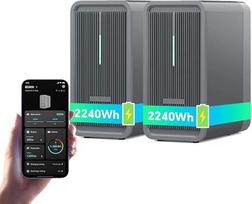 „Marstek B2500“ balkono energijos stotis su atminties funkcija: 0 % PVM, 4480 Wh LiFePO4 saulės baterijų blokas su atminties funkcija, 2 MPPT moduliai, maks. 1600 W saulės energijos įėjimo galia ir 800 W nuolatinės srovės išėjimo galia, valdymas per progr