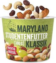 „Maryland Student Food Classic“ 300 g indelis – razinų, žemės riešutų branduolių, anakardžių ir migdolų mišinys uždaromame indelyje (1 x 300 g)