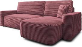 „Masseno NERI T“ kampinė sofa su miego funkcija, L formos, moderni sofa su daiktų laikymo dėže, svetainės sofa, sofos komplektas – rožinė, TILIA 62