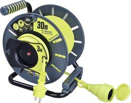 „Masterplug Pro-XT“ 30 m atviras kabelio ritė su integruotu kištuku + 3 m maitinimo laidu – žalia