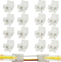 „Mastewon“ 3-kontaktis LED juostų jungtis, 10 mm, skirta CCT-COB juostoms, be litavimo laidų spaustukas, spintelių ir drabužinių apšvietimui, 8 standartiniai, 8 atvirkštiniai, 16 vnt.