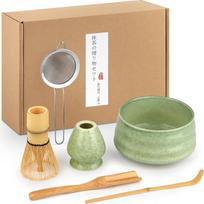 „Matcha“ rinkinys, 6 dalių „Matcha“ arbatos rinkinys su bambukiniu „Matcha“ plaktuku, „Matcha“ dubenėliu su snapeliu, dovana „Matcha“ mėgėjams, žalia