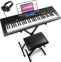„MAX Rhapsody61“ klavišiniai, 61 klavišas, su ausinėmis, klavišinių stovu ir pianino taburete, LCD ekranu, 50 pavyzdinių dainų, mokymosi funkcija, 300 garso tipų – pilnas komplektas