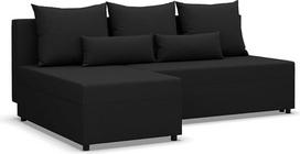 „Mebligo Fermo“ – kampinė sofa su miego funkcija, daiktų laikymo dėže, patogi ir tyli, universali šoninė dalis, juoda (Lux 23)