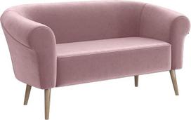 „MEBLINI“ dvivietė mini sofa svetainei – mini poilsio kampelis dviems – virtuvės sofa – maža sofa – „Emilia“ – 2 – rožinis aksomas