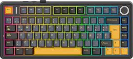 „MechLands Aula F75“ 75 % mechaninė žaidimų klaviatūra, ispanų QWERTY išdėstymas, RGB apšvietimas, BT 5.0/USB-C/2,4 GHz klaviatūra su pasukamu valdikliu, „Reaper“ jungikliai, skirti „Windows“ ir „Mac“ ()