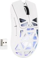 „MechLands Aula SC620“ žaidimų pelė, 2,4 GHz / USB-C / BT belaidė pelė su 400 mAh baterija, reguliuojamu 12 000 DPI jautrumu ir 1000 apklausos dažniu, PAW3311 jutikliu, RGB apšvietimu, programuojamais mygtukais, skirta „Windows“ / „Mac“ (balta)