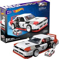 „MEGA Hot Wheels“ kolekcinis žaislinis automobilis „Audi 90 Quattro IMSA GTO“ su 973 detalėmis ir liejimo modelio rinkiniu, skirtas kolekcionieriams surinkti ir eksponuoti, raudonos spalvos, HRY20