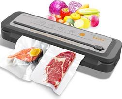„MegaWise“ vakuuminis pakavimo aparatas – galinga 80 kPa siurbimo galia, integruotas pjaustytuvas, valdymas vienu mygtuku, komplekte – 10 maišelių be BPA, sausų ir drėgnų produktų režimai, maistą išlaiko šviežią 5 kartus ilgiau