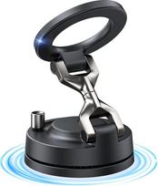 „Meifigno“ „MagSafe“ automobilinis laikiklis, mobiliojo telefono laikiklis su magnetu ir siurbtuku | 22×N55 magnetai, 3600 gf magnetinė jėga, lydinio rankena, 360° pasukimas, automobiliniai aksesuarai, sulankstomi, skirti „iPhone 17“, „16“, „15“ ir „Andro