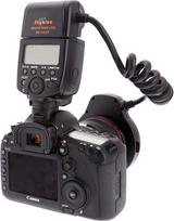 „Meike MK-14EXT“ LED E-TTL makro žiedinis blykstė, skirta „Canon 5D II“, „III“, „6D“, „7D“, „60D“, „70D“, „700D“ SLR fotoaparatams su 7 adapterio žiedu