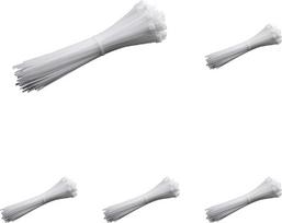 „Meister“ kabelinės juostos – praktiškas rinkinys – 100 vnt. – baltos – 200 x 4,8 mm – tvirtas nailonas – išlaiko matmenis – patvarios ir tvirtos / Kabelinių juostų rinkinys kabelių ryšuliams / Kabelinių jungčių / 7452560 (5 vnt. pakuotė)