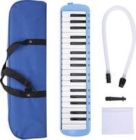 „Melodica“ 37 klavišų klaviatūra – melodika, pučiamasis muzikos instrumentas pradedantiesiems, skirtas profesionaliam mokymuisi, lengvai surenkama (mėlyna)
