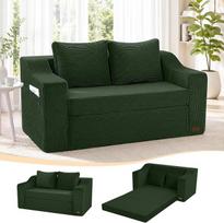 „MeMoreCool“ 2-in-1 miegamoji sofa, išskleidžiama dvivietė sofa, sulankstomas čiužinys ir sofos kėdė, velvetinė miegamoji sofa, skirta miegamajam, svetainei ir poilsio kambariui, sulankstoma sofa su pagalvėle, žalia