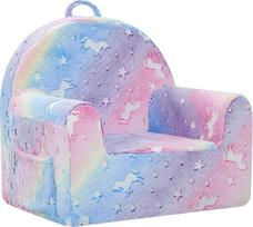 „MeMoreCool“ sulankstoma vaikų sofa, sulankstoma kėdė, patogi 1–3 metų vaikams skirta sulankstoma sofa žaidimų kambariui, vaivorykštės spalvų