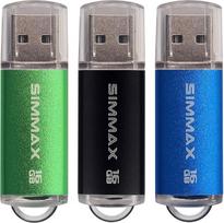 „Memory Stick“ 3 vnt. rinkinys, 16GB USB 2.0 atmintinės, „SIMMAX“ gaminamos (16GB, žalios, juodos, mėlynos spalvos)