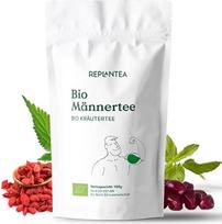 „Men's Tea Organic“ 80 g (40 puodelių) | Vyrams skirta žolelių arbata su goji uogomis, granatomis, bennetle ir ožragėmis „Replantea“
