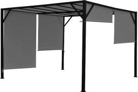 „Mendler“ pergola „Baia“, sodo pavėsinė su stogu, tvirtas 6 cm plieninis rėmas + stoglangis, pilkos spalvos