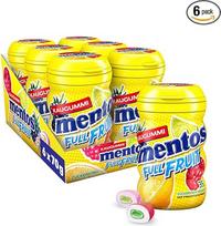 „Mentos Full Fruit“ kramtomoji guma be cukraus, trijų rūšių su vaisių skonio ir skystu įdaru, 6 dėžučių rinkinys (6 x 70 g)