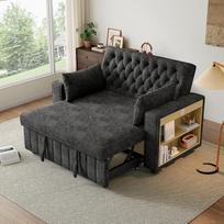 „Merax“ daugiafunkcinė „3-in-1“ sofa-lova su daiktų laikymo skyriumi, USB jungtimi ir gėrimų laikikliu – moderni dvivietė išskleidžiama sofa, skirta svetainei ir svečių kambariui