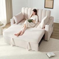 „Merax“ dvivietė sofa-lova su miego funkcija, daugiafunkcinė sofa su reguliuojamu atlošu, išskleidžiama sofa-lova, sofa-lova su gėrimų laikikliais, šoninėmis kišenėmis ir 2 pagalvėlėmis, sofa, skirta svetainei