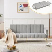 „Merax“ sofa-lova su miego funkcija, dvivietė aksominė sofa, sulankstoma sofa su 5 kryptimis reguliuojamu atlošu ir porankiais, sofa-lova su papildomomis kojelėmis, moderni sofa, tinkanti kaip svečių lova svetainėje