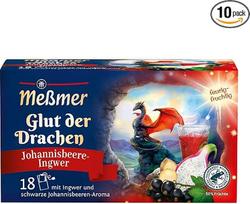 „Meßmer“ „Ember of the Dragons“ vaisių arbata su imbiero ir serbentų aromatu – tik internetu, 18 arbatos maišelių, aistringai vaisinga, veganiška (10 pakuočių rinkinys)