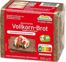 „Mestemacher“ Vakarų Falcijos pilno grūdo duona be plutos, veganiška, „Nutri-Score“ A, tik 4 ingredientai, be konservantų, taip pat tinka skrudinti, 9 riekelės, 500 g