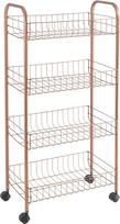 „Metaltex“ „Ascona“ 4-aukštis vežimėlis su ratukais, „Polytherm Copper“, 41 x 23 x 84 cm