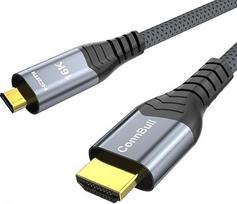 „Micro HDMI“ į „HDMI“ kabelis, 2 m, 16K/8K, HDMI 2.2, 96Gbps, itin didelės spartos