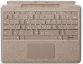 „Microsoft Surface Pro“ klaviatūra su rašiklio laikikliu | Smėlio spalvos | QWERTZ | Suderinama su „Surface Pro Copilot+“ kompiuteriu (11-oji versija), „Surface Pro 9“ ir „Surface Pro 8“