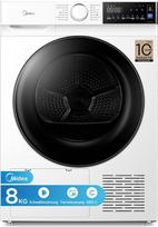 „Midea SmartDry“ MDV5EH80WBC serijos V5 šilumos siurblio džiovintuvas, 8 kg, energijos klasė C | Valdymas per programėlę, paleidimo atidėjimas, 30 colių greitasis džiovinimas, UV dezinfekcija su erkių pašalinimu, apsauga nuo raukšlių, inverterinis varikli