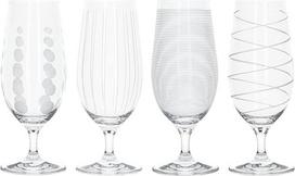 „Mikasa Cheers“ alaus bokalų rinkinys, alaus bokalai iš krištolo, bokalai su motyvais, 4 alaus bokalų rinkinys, kviečių motyvo bokalai, krištoliniai alaus bokalai, 460 ml, skaidrus krištolas