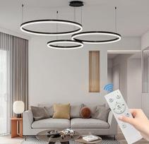„Mikeru“ 3 žiedų LED pakabinamas šviestuvas, 20 + 40 + 60 cm, virtuvės lempa, pakabinamas šviestuvas, modernus valgomojo kambario šviestuvas su reguliuojamu apšvietimu, LED valgomojo stalo šviestuvas, skirtas svetainei ir virtuvei